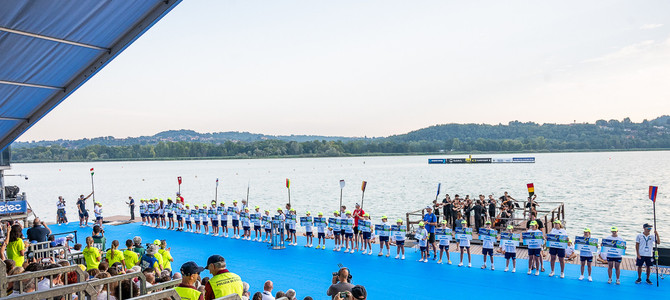 La cerimonia d'apertura dei campionati europei di canottaggio alla Schiranna La cerimonia d'apertura dei campionati europei di canottaggio alla Schiranna