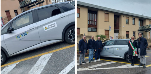 L'inaugurazione a Carnago della nuova auto elettrica in car sharing L'inaugurazione a Carnago della nuova auto elettrica in car sharing