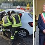 L'incidente e a destra il sindaco Ottaviani L'incidente e a destra il sindaco Ottaviani
