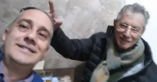 Maurilio Canton con Umberto Bossi in una foto pubblicata dall'ex sindaco di Cadrezzate su Facebook
