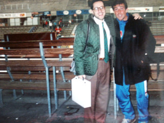 Antonio con Massimo Perucchetti ai temi della mitica Argo Varese dell'hockey