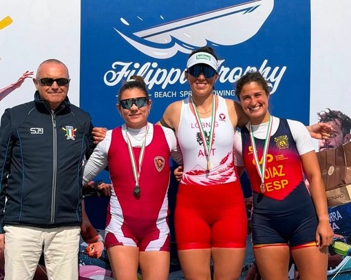 Il podio internazionale del singolo femminile (foto di Carmelo Anthony Ferrara)