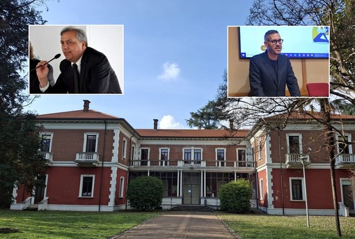 Villa Calcaterra, nei riquadri Franco Binaghi e Fabrizio Benzoni