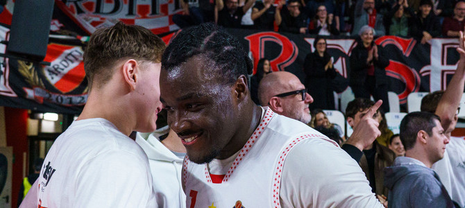Elisee Assui, colui che ha permesso a Pallacanestro Varese di vincere il premio per l'utilizzo degli under 23 concesso dalla Fip