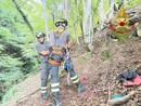 L'intervento dei vigili del fuoco a Duno