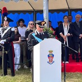 Il comandante provinciale dei carabinieri di  Varese Marco Gagliardo durante il suo discorso