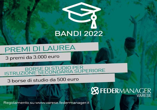 I nuovi bandi di Federmanager Varese  per l’assegnazione di tre premi di laurea e tre borse di studio