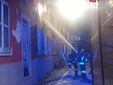 Le immagini dell'incendio di stanotte all'ex setificio Stheli di Germignaga