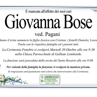 Giovanna Bose ved. Pagani