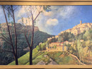 Il Campo dei Fiori a sinistra, ben visibile la funicolare in assenza di vegetazione, e il Sacro Monte a destra: ecco l'opera di Giuseppe Talamoni, oggi esposta e in vendita presso il negozio di antiquariato “Conte Biancamano” di via Donizetti 9 a Varese