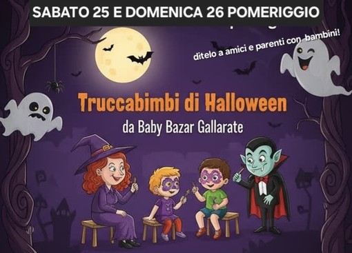 In via Cappuccini 3 a Gallarate abbigliamento, giochi, libri e attrezzature per bambini trovano una seconda vita. E nel weekend 25-26 ottobre si festeggia Halloween! (servizio a cura di Alice Mometti) In via Cappuccini 3 a Gallarate abbigliamento, giochi, libri e attrezzature per bambini trovano una seconda vita. E nel weekend 25-26 ottobre si festeggia Halloween! (servizio a cura di Alice Mometti)