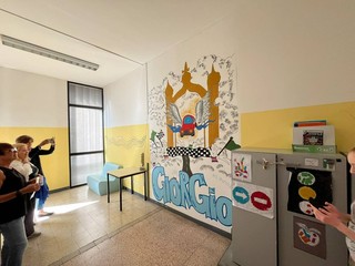 Il murale inaugurato questa mattina all'Einaudi in ricordo di Giorgio Sagliocco Il murale inaugurato questa mattina all'Einaudi in ricordo di Giorgio Sagliocco