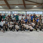 I Mastinelli dell'HC Varese 1977 in pista con la nazionale azzurra dell'hockey. Nella foto in gallery i Mastini Forever Sergio Visentin e Gigi Ruberti con lo staff dell'Italia in piazza del Podestà