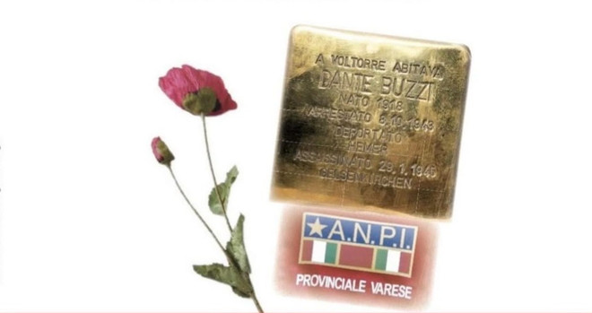 La pietra d'inciampo dedicata a Dante Buzzi a Gavirate