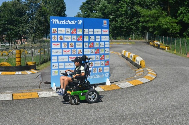 Giorgio Sagliocco in una foto del 2018 pubblicata su Facebook da WheelchairGP
