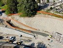 Il cantiere del sottopasso AlpTransit di Laveno visto dall'alto