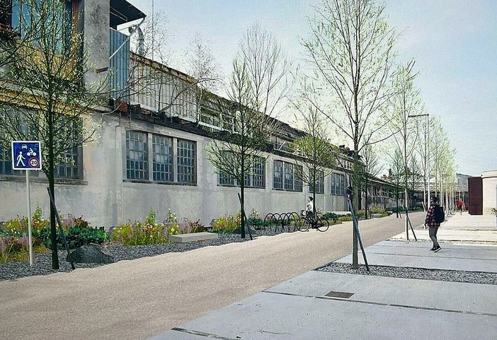 Il rendering di via Lido a Luino