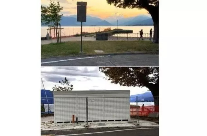 Raccolta firme per il lungolago di Cerro a Laveno: «Togliete quel container»