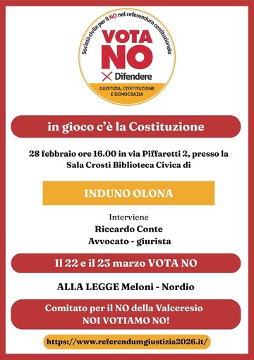 Anche in Valceresio è nato il "Comitato del NO": incontro il 28 febbraio