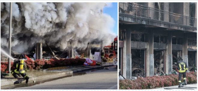 Rischio crollo per l'edificio bruciato a Laveno: si va verso la riapertura di via XXV Aprile a senso unico alternato Rischio crollo per l'edificio bruciato a Laveno: si va verso la riapertura di via XXV Aprile a senso unico alternato