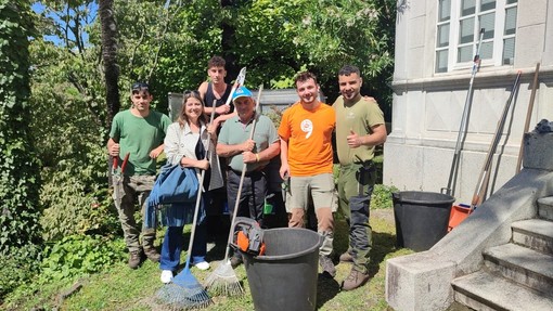 Gli studenti del Cfp di Luino giardinieri di Villa Hussy