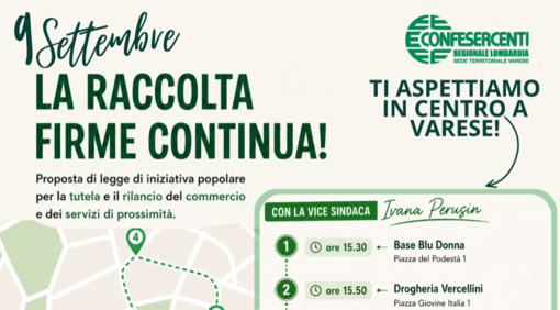 Varese, raccolta firme di Confesercenti per la proposta di legge nazionale sulla tutela e il rilancio del commercio e dei servizi di prossimità Varese, raccolta firme di Confesercenti per la proposta di legge nazionale sulla tutela e il rilancio del commercio e dei servizi di prossimità