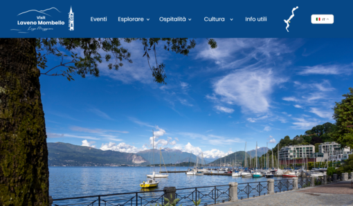 L'home page del nuovo sito del turismo del Comune di Laveno Mombello