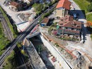 Una ripresa dall'alto del cantiere AlpTransit di Laveno di aprile 2025 Una ripresa dall'alto del cantiere AlpTransit di Laveno di aprile 2025