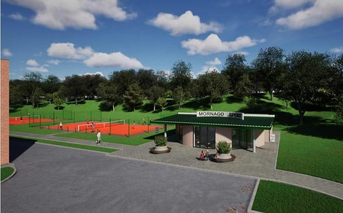 Il rendering del nuovo Centro Sportivo di Mornago Il rendering del nuovo Centro Sportivo di Mornago