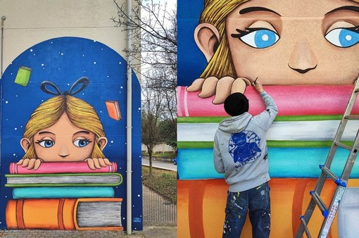 FOTO. Un nuovo murale che celebra lettura e arte a Gazzada Schianno