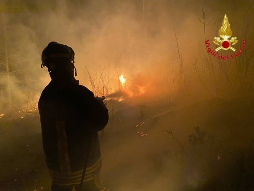 L'incendio nei boschi di Montegrino Valtravaglia