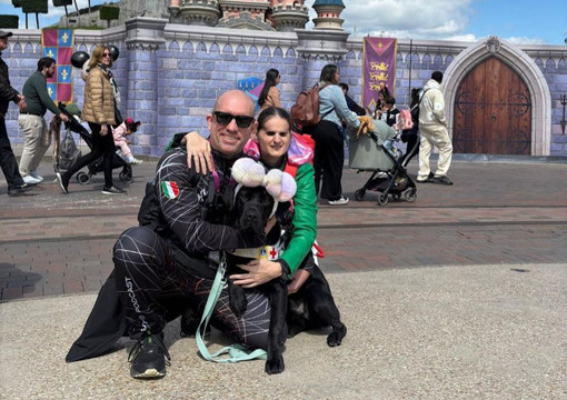 Roberto Lachin, Elena Travaini con il loro cane guida Roger Rabbit Roberto Lachin, Elena Travaini con il loro cane guida Roger Rabbit