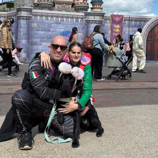 Roberto Lachin, Elena Travaini con il loro cane guida Roger Rabbit Roberto Lachin, Elena Travaini con il loro cane guida Roger Rabbit