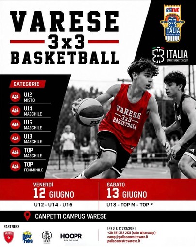 Il basket 3x3 sbarca al Campus: due giorni di spettacolo con il Varese 3x3 Basketball