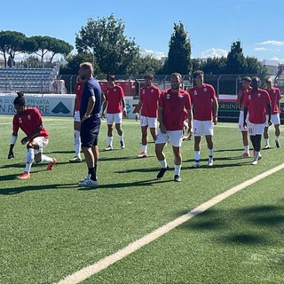 Riscaldamento prima di Pontedera-Varese Riscaldamento prima di Pontedera-Varese