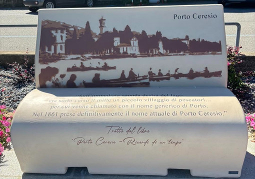 Una delle due nuove panchine di Porto Ceresio Una delle due nuove panchine di Porto Ceresio