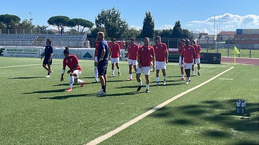 Riscaldamento prima di Pontedera-Varese Riscaldamento prima di Pontedera-Varese