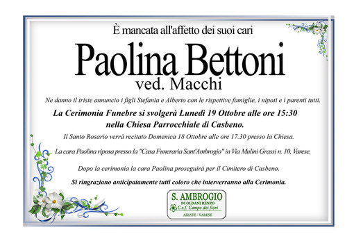 Paolina Bettoni ved. Macchi Paolina Bettoni ved. Macchi