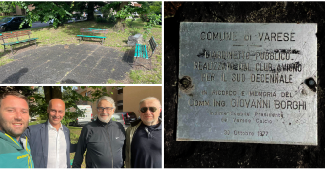 La targa dedicata al Cumenda nei giardinetti di via Vellone, dietro allo stadio, verrà riportata a nuova luce grazie al Panathlon in accordo con il Comune di Varese La targa dedicata al Cumenda nei giardinetti di via Vellone, dietro allo stadio, verrà riportata a nuova luce grazie al Panathlon in accordo con il Comune di Varese