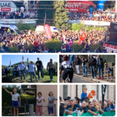 La folla in piazza Monte Grappa per la premiazione di Tadej Pogacar e il pubblico sulle strade della 104ª Tre Valli Varesine (Foto Alessandro Umberto Galbiati)