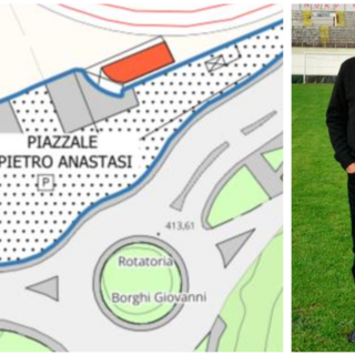 Il piazzale, o meglio la piazzetta, dedicata a Pietro Anastasi davanti all'ingresso del Franco Ossola, il luogo dove nacque la leggenda del campione scomparso a 71 anni nel gennaio 2020