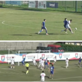 Sopra il fotogramma dell'incredibile rigore finale concesso alla Casatese dopo un contatto tra Tomas e Isella a molti metri dall'area della Varesina. Sotto il gol del possibile 3-2 a favore delle Fenici con il pallone di Pedone destinato a finire in rete toccato all'ultimo secondo da Opoola (a sinistra sulla riga di porta) e annullato per un presunto fuorigioco del secondo che, peraltro, è ininfluente Sopra il fotogramma dell'incredibile rigore finale concesso alla Casatese dopo un contatto tra Tomas e Isella a molti metri dall'area della Varesina. Sotto il gol del possibile 3-2 a favore delle Fenici con il pallone di Pedone destinato a finire in rete toccato all'ultimo secondo da Opoola (a sinistra sulla riga di porta) e annullato per un presunto fuorigioco del secondo che, peraltro, è ininfluente