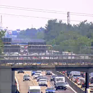 La coda dopo l'incidente vista dalla webcam di Autostrade per l'Italia