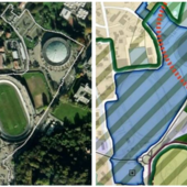 Le piantine relative allo stadio e all'area sportiva di Masnago presenti nel nuovo Pgt di Varese Le piantine relative allo stadio e all'area sportiva di Masnago presenti nel nuovo Pgt di Varese
