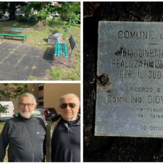 La targa dedicata al Cumenda nei giardinetti di via Vellone, dietro allo stadio, verrà riportata a nuova luce grazie al Panathlon in accordo con il Comune di Varese