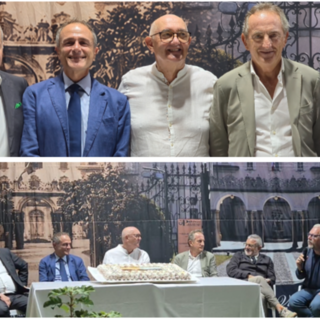 Da sinistra Gunnar Vincenzi, Dario Galli, Marco Reguzzoni, Massimo Ferrario, Emanuele Antonelli e Marco Magrini sul palco della Fiera