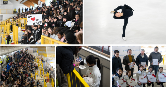 Il cuore di Varese per il pattinaggio e per i campioni della nazionale giapponese (Foto Roberto Galbiati)
