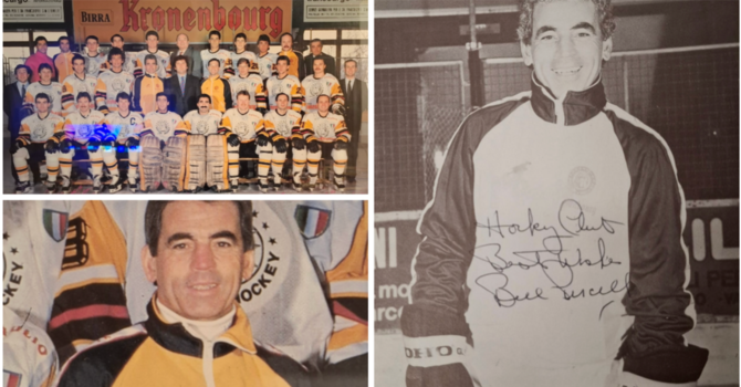 Bill Purcell, allenatore del primo eroico scudetto dell'hockey nel 1987 nelle foto di Gigi Ruberti