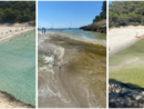 La caletta incontaminata di Trebaluger a Minorca prima (a sinistra), durante l'irruzione del fiume che travolge l'argine e dopo qualche minuto (a destra): l'acqua da turchese è verde. Sotto in gallery le immagini prima, durante e dopo il fenomeno che ha fatto temere il peggio a tanti turisti, anche italiani e varesini La caletta incontaminata di Trebaluger a Minorca prima (a sinistra), durante l'irruzione del fiume che travolge l'argine e dopo qualche minuto (a destra): l'acqua da turchese è verde. Sotto in gallery le immagini prima, durante e dopo il fenomeno che ha fatto temere il peggio a tanti turisti, anche italiani e varesini