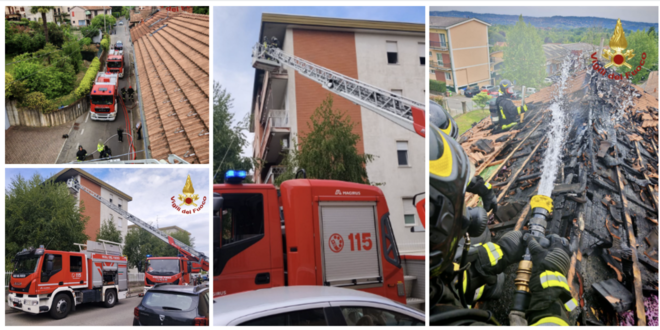 I vigili del fuoco in azione a Casciago e Cassano Magnago
